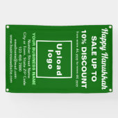 Zakelijke Chanoeka Sale op groene banner (Horizontaal)