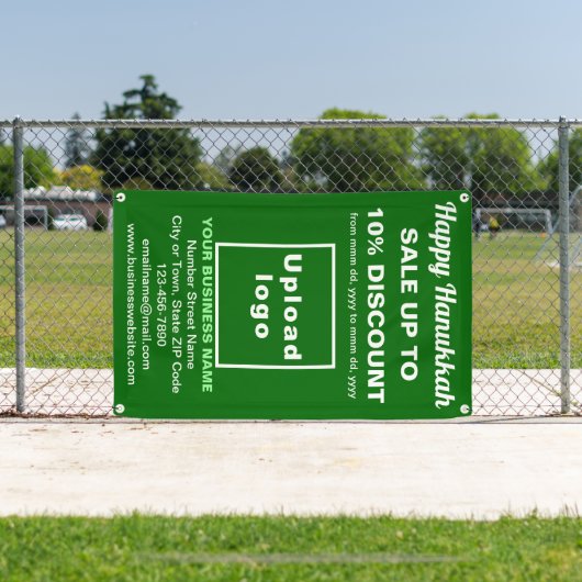 Zakelijke Chanoeka Sale op groene banner (Insitu)