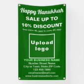 Zakelijke Chanoeka Sale op groene banner (Verticaal)