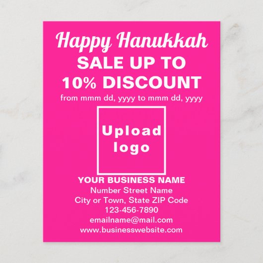 Zakelijke Chanoeka Sale op Pink Flyer (Voorkant)