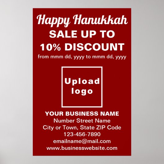 Zakelijke Chanoeka Sale op rood Poster (Voorkant)