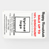 Zakelijke Chanoeka Sale op witte banner (Horizontaal)