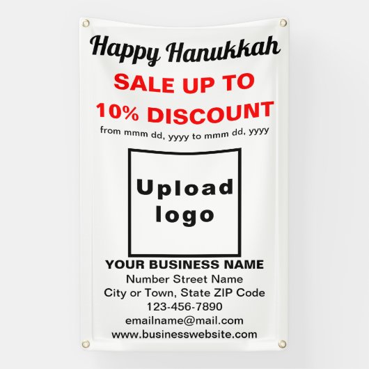 Zakelijke Chanoeka Sale op witte banner (Verticaal)