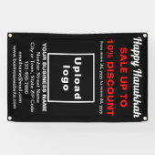 Zakelijke Chanoeka Sale op zwarte banner (Horizontaal)