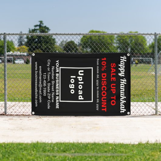 Zakelijke Chanoeka Sale op zwarte banner (Insitu)