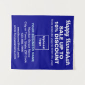 Zakelijke Chanoeka Verkoop op Blauw Tapestry Wandkleed (Voorkant (horizontaal))