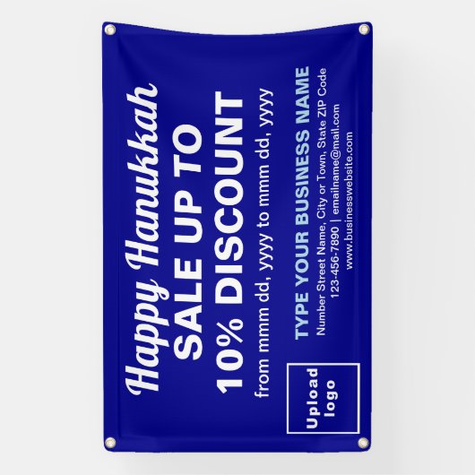 Zakelijke Chanoeka Verkoop op Blauwe Rechthoek Ban Spandoek (Verticaal)
