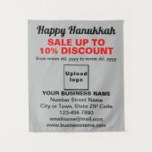 Zakelijke Chanoeka Verkoop op Grijs Tapijt Wandkleed (Voorkant)