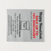 Zakelijke Chanoeka Verkoop op Grijs Tapijt Wandkleed (Voorkant (horizontaal))