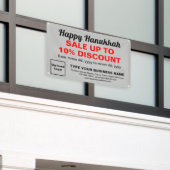 Zakelijke Chanoeka Verkoop op Grijze Rechthoek Ban Spandoek (Buitenkant Gebouw)