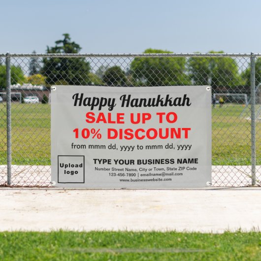 Zakelijke Chanoeka Verkoop op Grijze Rechthoek Ban Spandoek (Insitu)