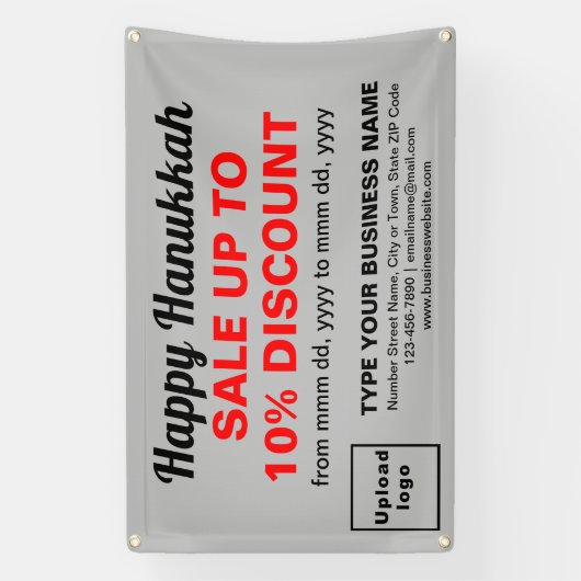Zakelijke Chanoeka Verkoop op Grijze Rechthoek Ban Spandoek (Verticaal)