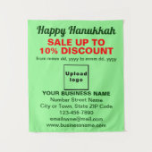 Zakelijke Chanoeka Verkoop op Licht Groen Tapestry Wandkleed (Voorkant)