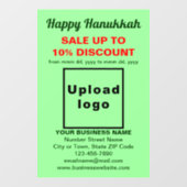 Zakelijke Chanoeka Verkoop op Licht Groen Venster  Raamsticker (Vel)