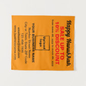Zakelijke Chanoeka Verkoop op Oranje Kleur Tapestr Wandkleed (Voorkant (horizontaal))