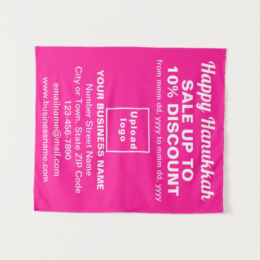 Zakelijke Chanoeka Verkoop op Roze Tapestry Wandkleed (Voorkant (horizontaal))