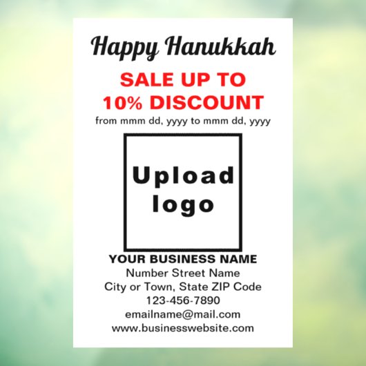 Zakelijke Chanoeka Verkoop op Witte Venster Cling Raamsticker (Vel 3)