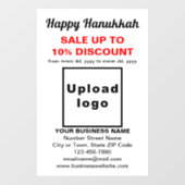 Zakelijke Chanoeka Verkoop op Witte Venster Cling Raamsticker (Vel)