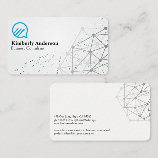 Zakelijke chat bubbel | Netwerkachtergrond Visitekaartje (Voorkant / Achterkant)