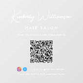 Zakelijke Chique Handtekening Script QR-code Raamsticker (Vel)