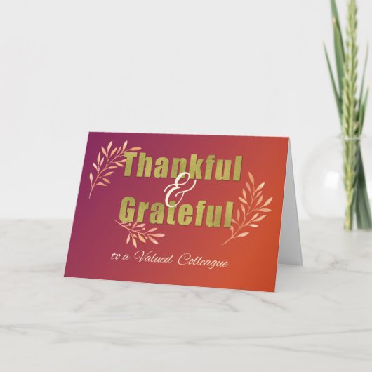 Zakelijke collega dankbaar op Thanksgiving Kaart (Voorkant)