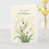 Zakelijke condoleances Witte Calla Lilies Kaart (Gele Bloem)