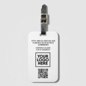Zakelijke conferentie aangepaste logo QR-code Bagagelabel (Voorkant (verticaal))