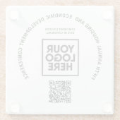 Zakelijke conferentie aangepaste logo QR-code Glazen Onderzetter (Achterkant)