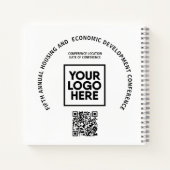 Zakelijke conferentie aangepaste logo QR-code Notitieboek (Achterkant)