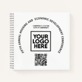 Zakelijke conferentie aangepaste logo QR-code Notitieboek (Voorkant)
