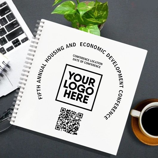 Zakelijke conferentie aangepaste logo QR-code Notitieboek
