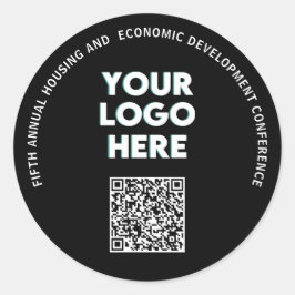 Zakelijke conferentie aangepaste logo QR Ronde Sticker
