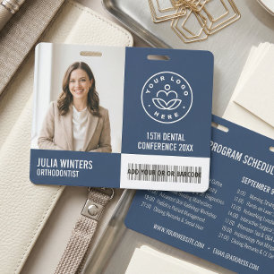 Zakelijke conferentie schema foto ID Blauw Badge