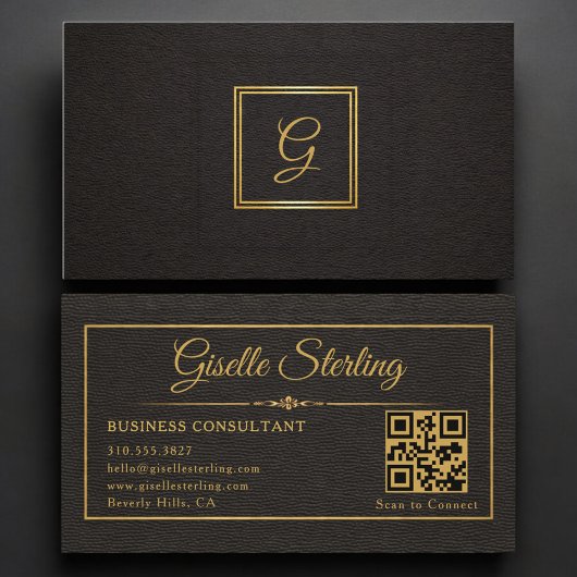 Zakelijke consultant monogram QR-code Visitekaartje