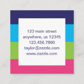 Zakelijke contactkaarten van Bright Rugby Stripes Vierkante Visitekaartje (Achterkant)