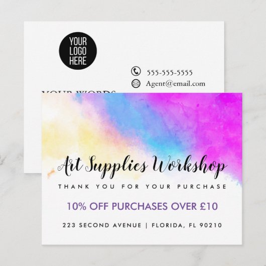 Zakelijke coupon biedt marketing nieuw adres aan aankondigingskaart (Voorkant / Achterkant)