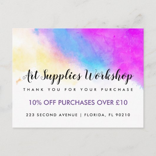 Zakelijke coupon biedt marketing nieuw adres aan aankondigingskaart (Voorkant)