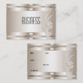 Zakelijke Cream Art Deco Bloemen Visitekaartje (Voorkant / Achterkant)