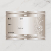 Zakelijke Cream Art Deco Bloemen Visitekaartje (Achterkant)