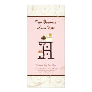 Zakelijke creditcard - Letter A Monogram Dessert B Reclamekaart