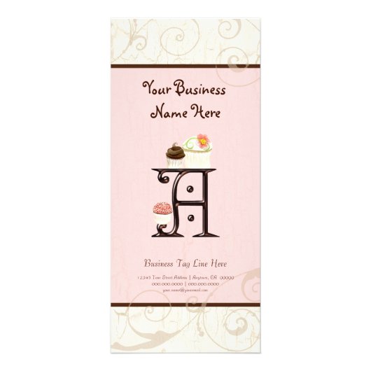 Zakelijke creditcard - Letter A Monogram Dessert B Reclamekaart (Voorkant)