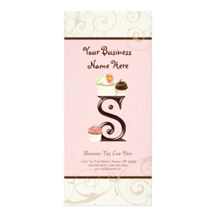 Zakelijke creditcard - Letter S Monogram Dessert B Reclamekaart