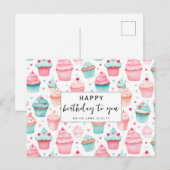 Zakelijke Cupcake Gefeliciteerd Briefkaart (Voorkant / Achterkant)