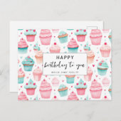 Zakelijke Cupcake Gefeliciteerd Verjaardag Briefkaart (Voorkant / Achterkant)