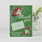 Zakelijke dank aan Poinsettia Gift Kaart Holder (Staand voorkant)