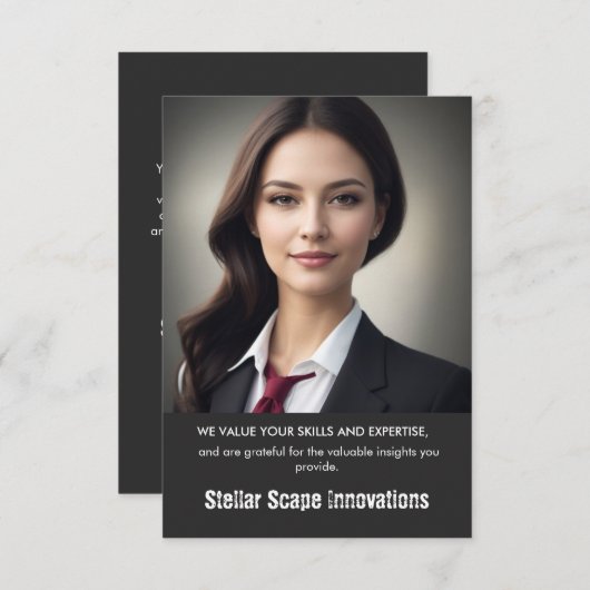 Zakelijke dank bedankkaart (Voorkant / Achterkant)