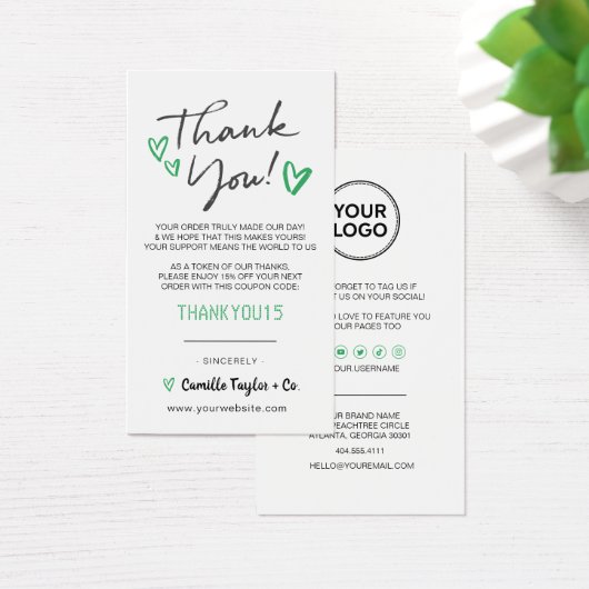 Zakelijke dank en Kaart voor kortingscode | Modern (Bureau)
