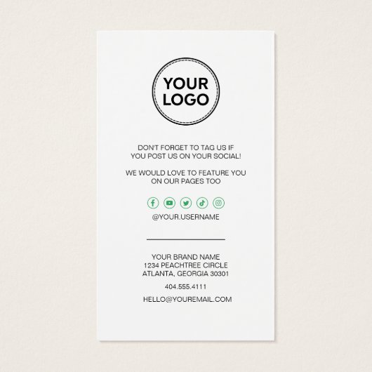 Zakelijke dank en Kaart voor kortingscode | Modern (Achterkant)