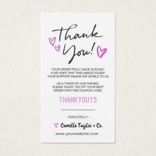 Zakelijke dank en korting | Modern  Visitekaartje (Voorkant)