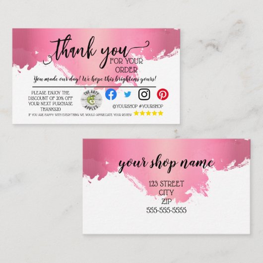 Zakelijke dank Je kunt moderne verpakkingen inslui Aanbevelingskaartje (Voorkant / Achterkant)